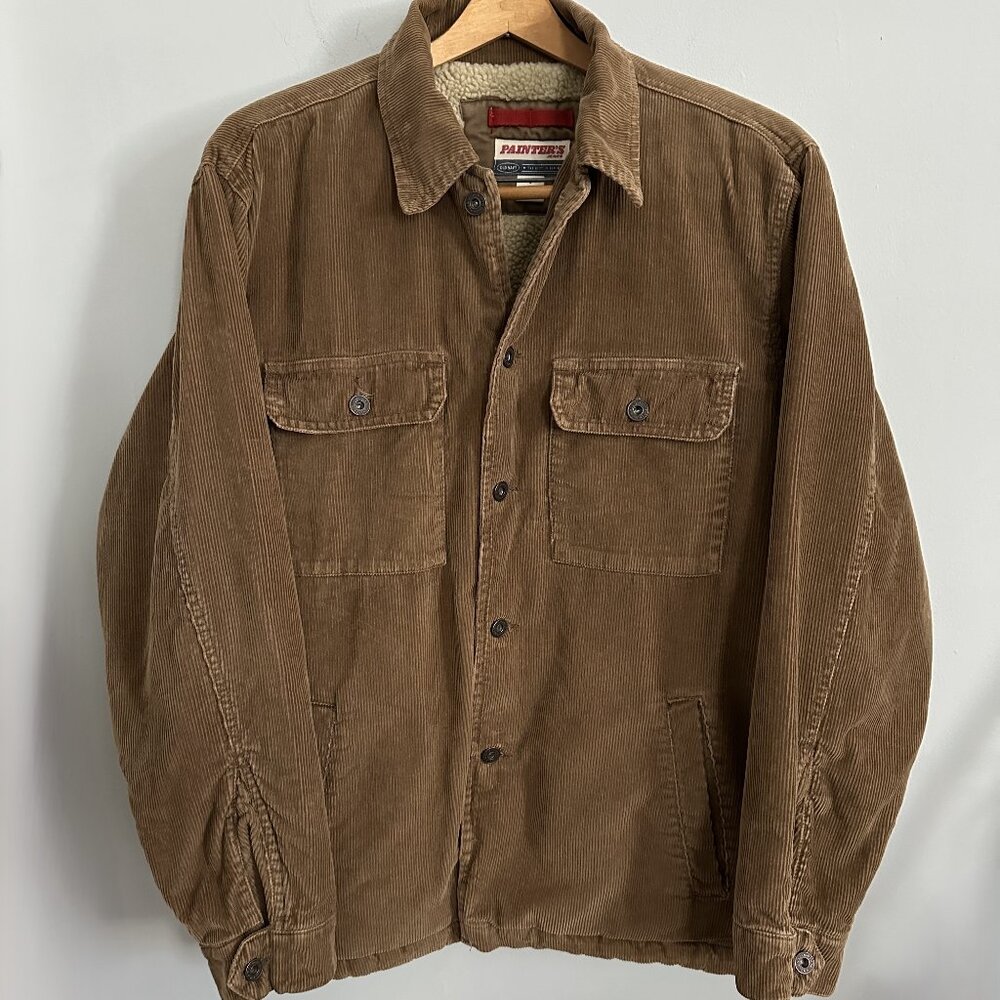 Old Navy Corduroy Sherpa Lined Painters Jacket Mens Size S